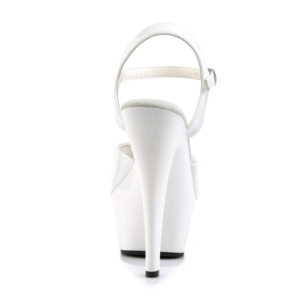 Pleaser Kiss 209 Platform Stiletto Heels - White Patent - Picture 3 of 5